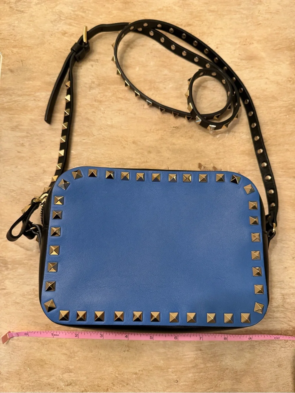 Valentino Garavani BicolBlue Leather Rockstud Crossbody with dust bag